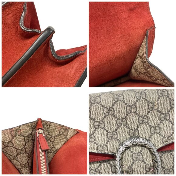 Auth GUCCI Dionysus/GG Blooms Beige Red PVC Suede Shoulder Bag - Picture 12 of 14